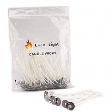 EricX Light 100 Piece Cotton Candle Wick,3.5" Pre-Waxed & Cotton Core,for Candle Making,Candle DIY